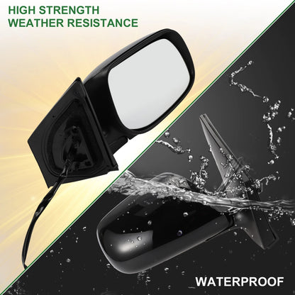 Right Side Door Mirror for Toyota Corolla 2009-2013 Manual Folding Gloss Black