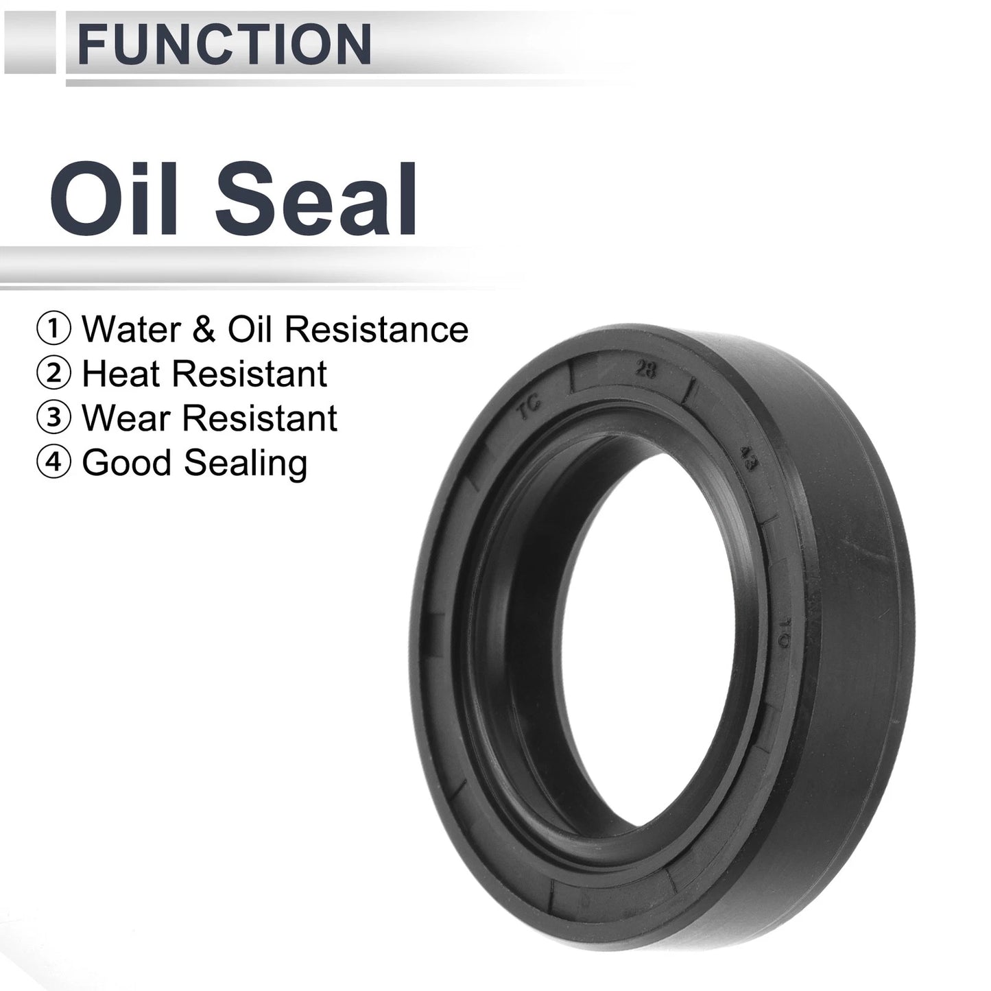 Oil Seal 28x43x10mm Rotary Shaft Seal Nitrile Rubber 5 Pcs for Make Model