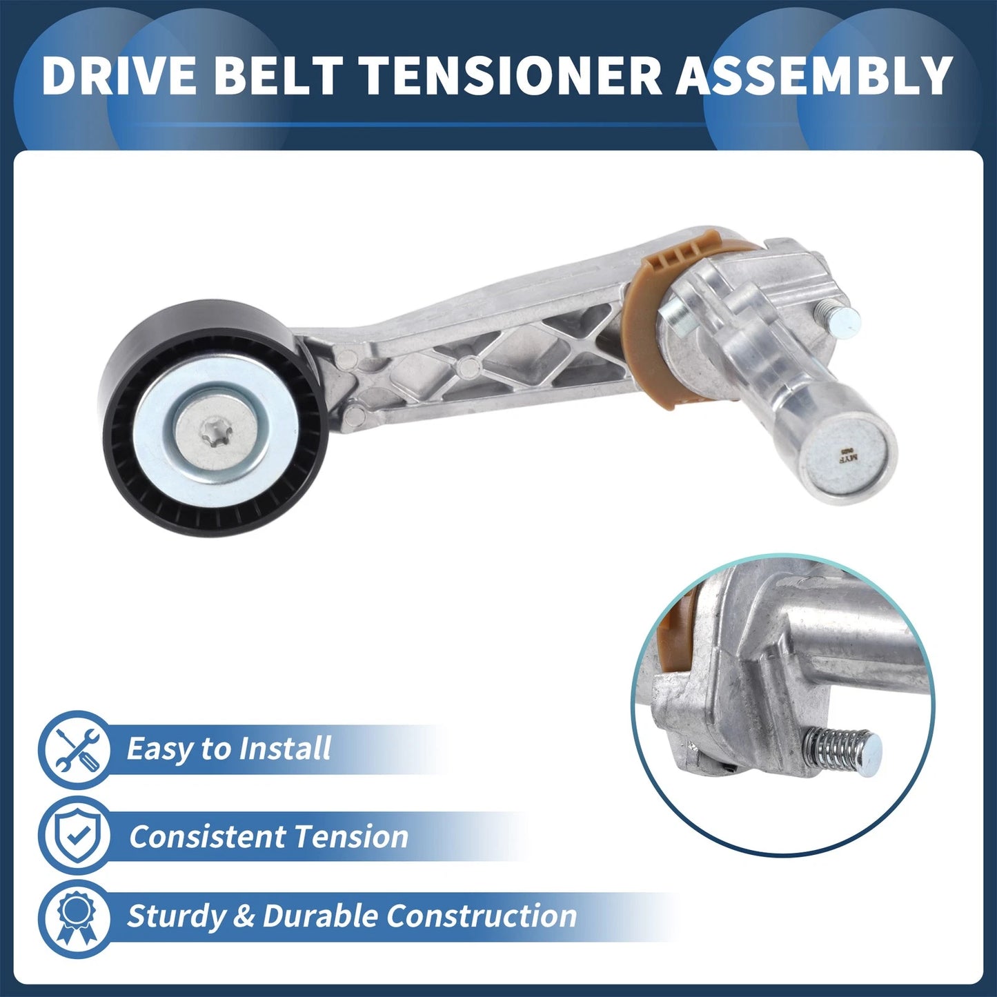 Belt Tensioner for Peugeot 308 SW 1.6 (2007-2021) Metal 1 Pc