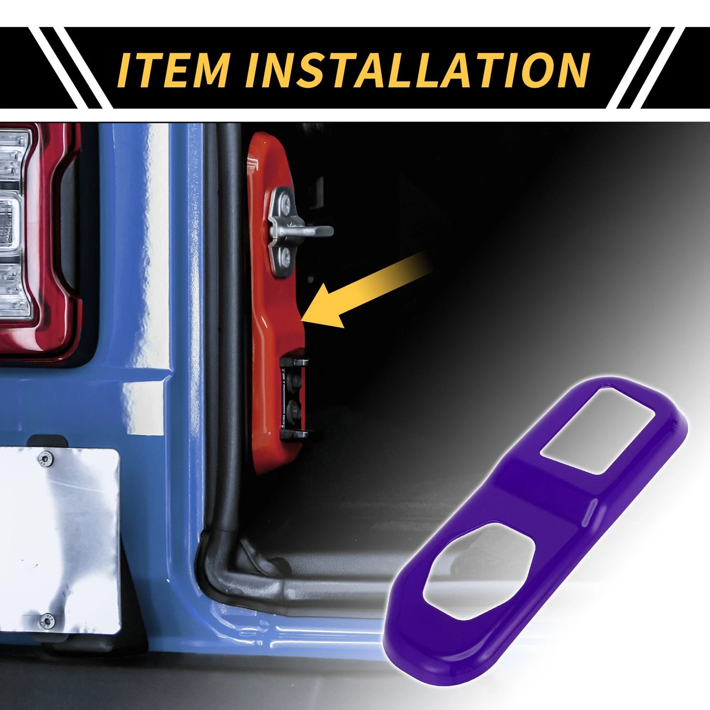 Rear Trunk Lock Panel Cover Trim for Jeep Wrangler JL JLU (2018-2024) - ABS Purple