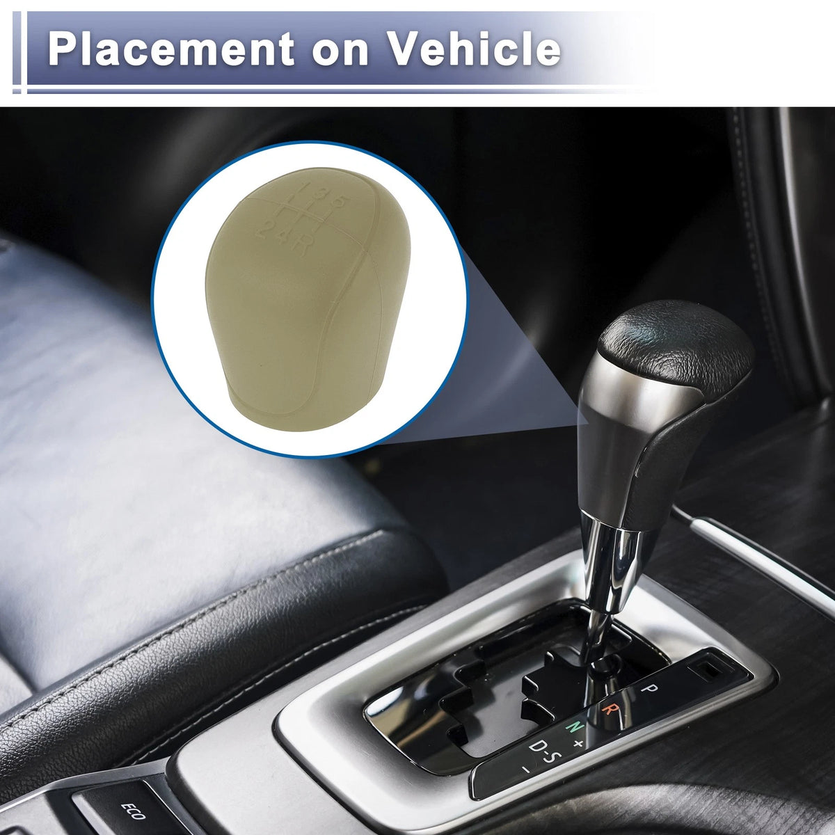 Beige Silicone 5-Gears Manual Gear Shift Knob Cover for Ford C-Max (2010-2019)