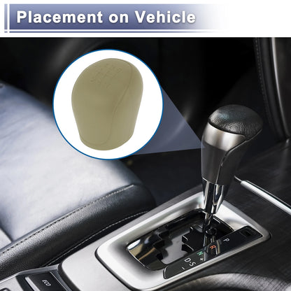 Beige Silicone 5-Gears Manual Gear Shift Knob Cover for Ford C-Max (2010-2019)