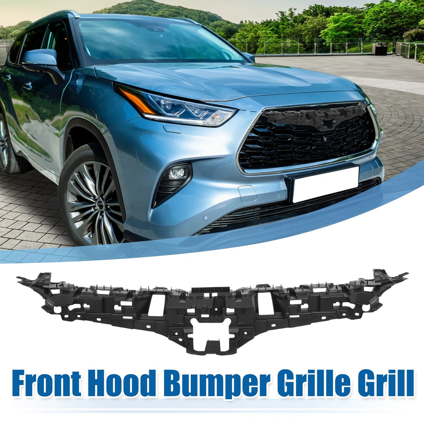 Front Hood Bumper Grille Grill for Toyota Highlander (2020–2022)