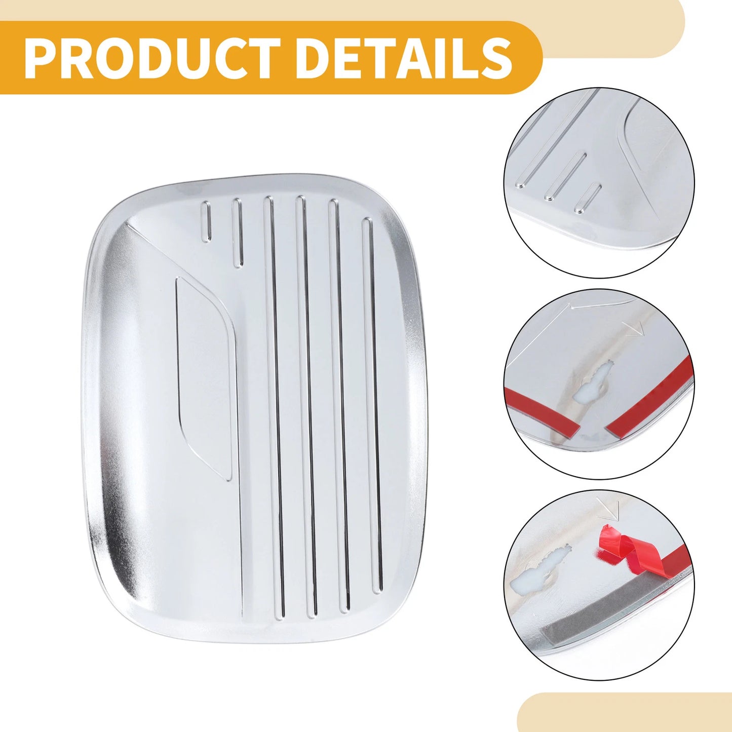 Fuel Tank Door Cap for Ford Explorer 2020-2025 Gas Tank Flap Chrome Silver