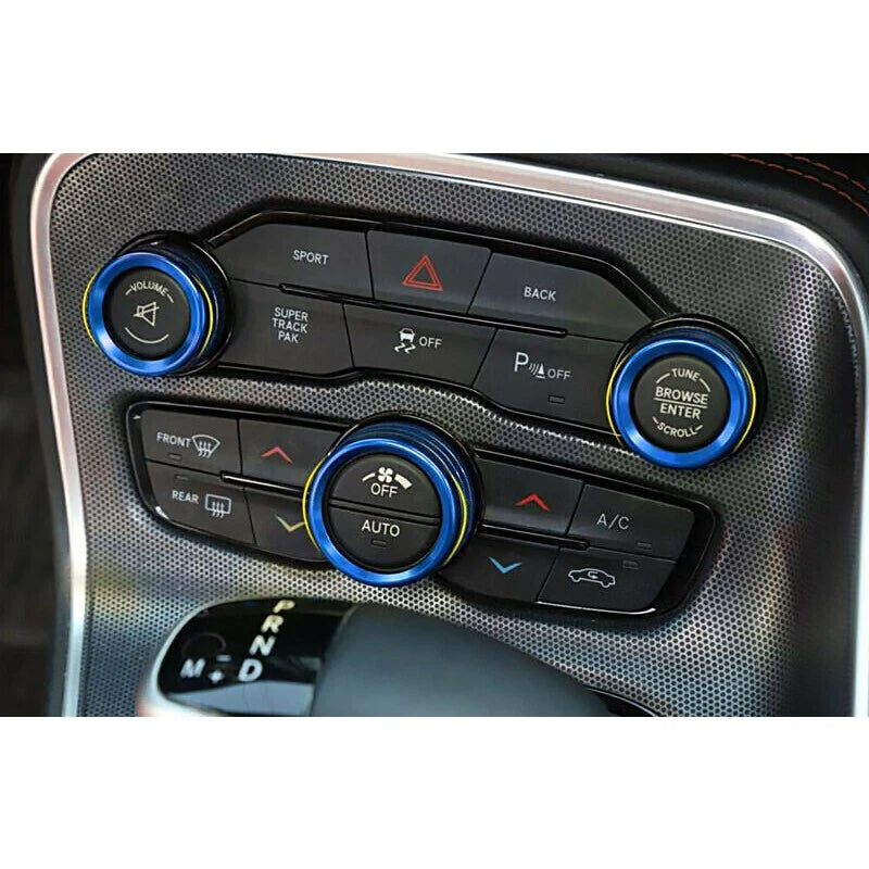 3 x Air Condition Audio Switch Knob Trim Ring for Dodge Ram Charger Durango