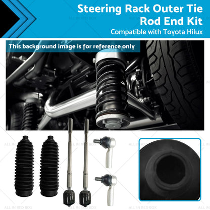 6PCS Inner Rack Tie Rod End Kit for Toyota Hilux 2005-2015 4WD GGN25R KUN26R
