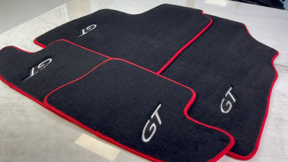 Floor Mats for Bentley Continental GT 2012-2017 Black Carpets with Red Trim