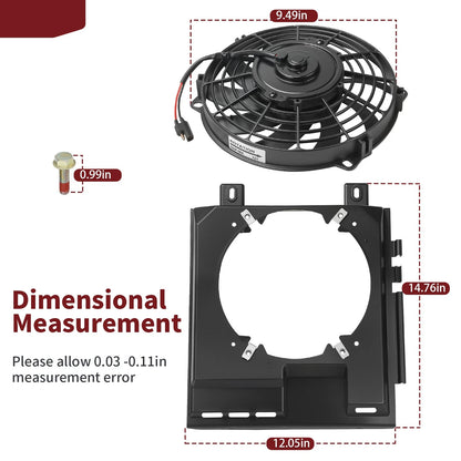 Radiator Cooling Fan W/ Shroud for Polaris Sportsman 400 500 (2000–2004)