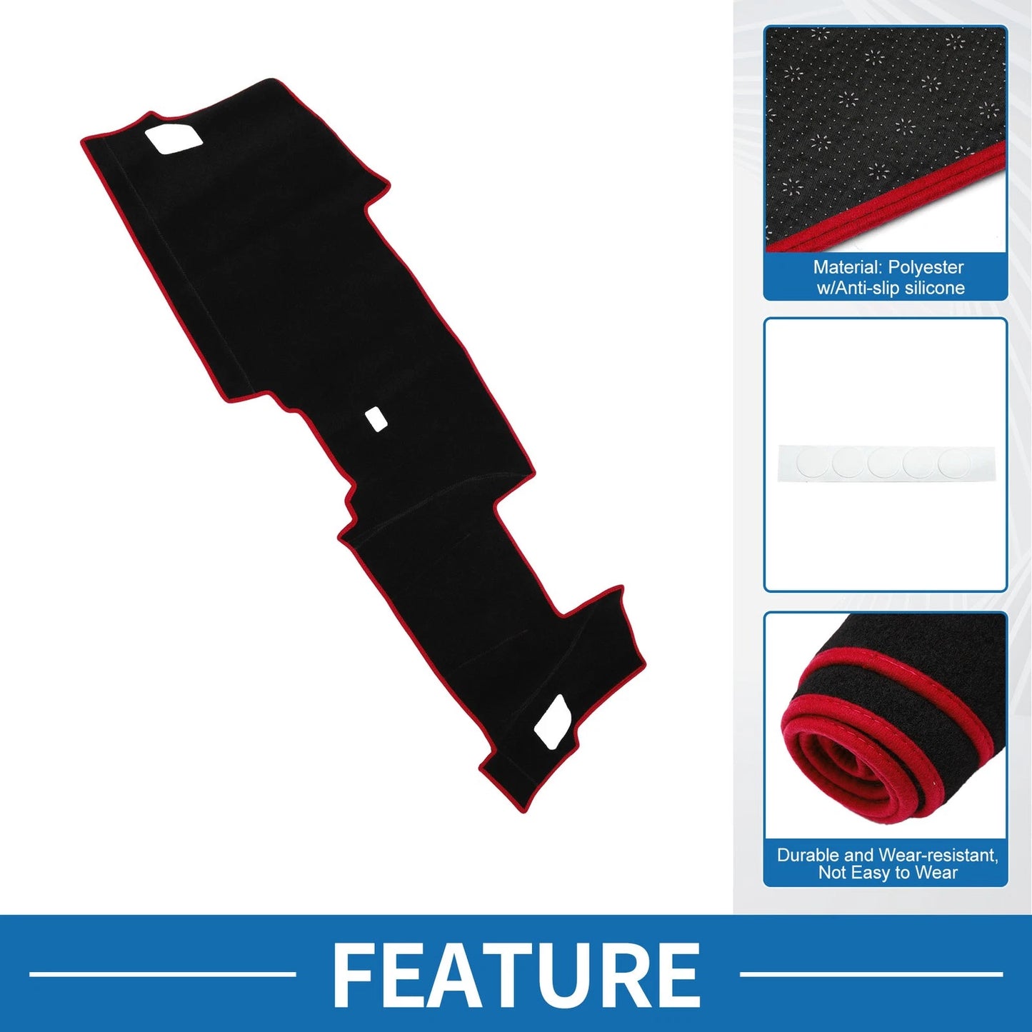 Dashboard Cover Mat for Honda CRV 2023-2024 HUD Sun Protector Pad Black Red