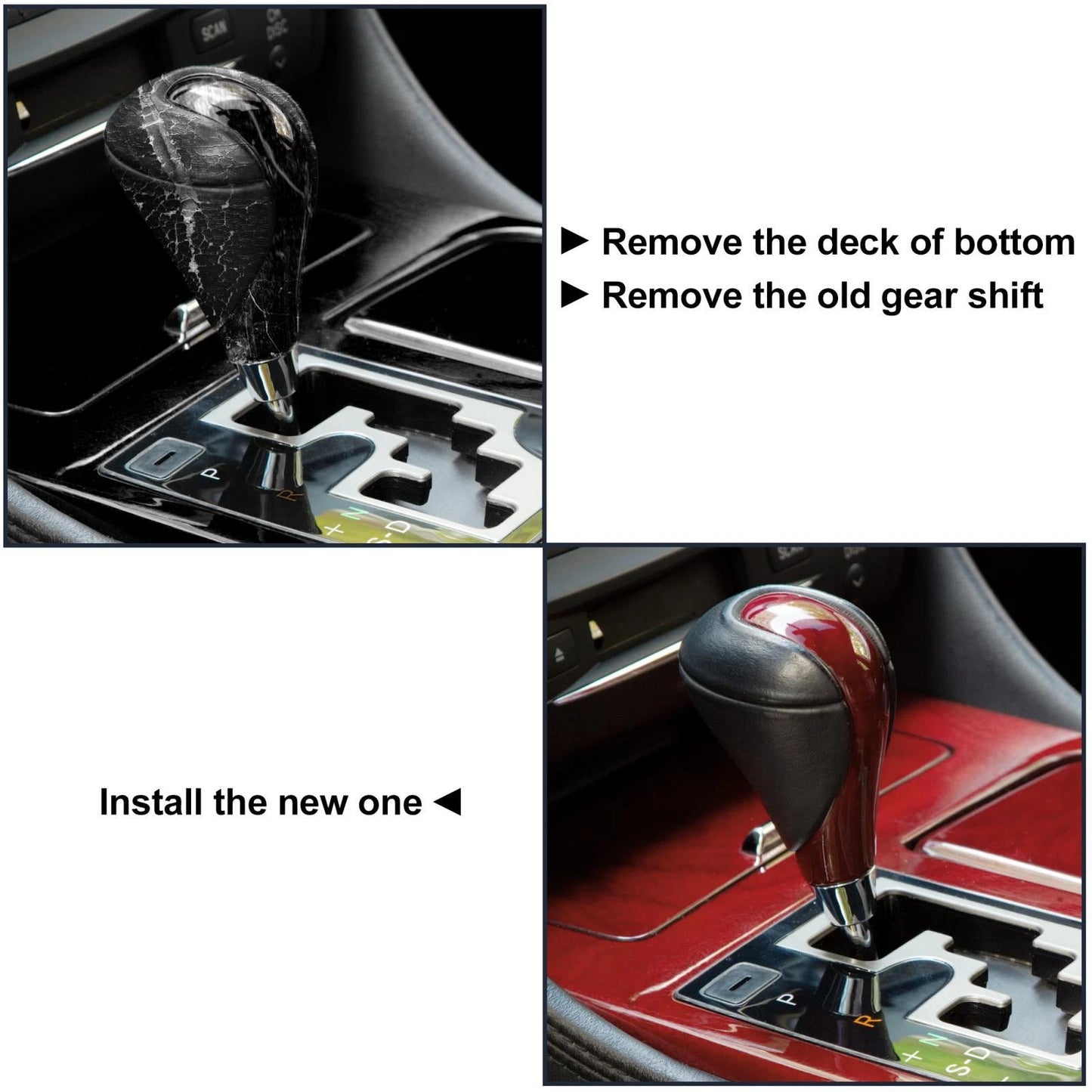 Black Faux Leather Gear Shift Knob for Lexus ES350 (2007-2012)