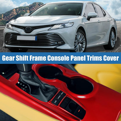 Red Gear Shift Frame Console Panel Trim Cover for Toyota Camry (2018-2023)