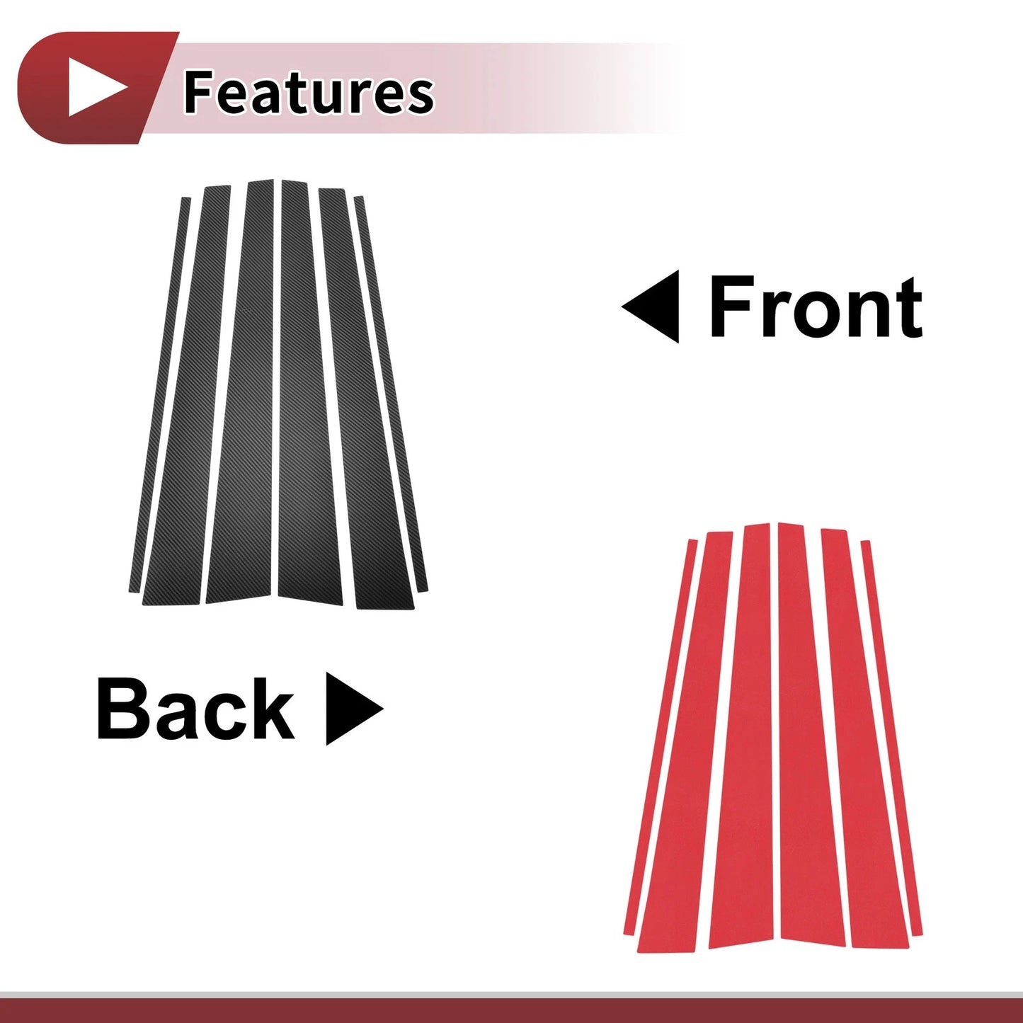 6 Pcs Carbon Fiber Door Pillar Trim for Toyota Land Cruiser/FJ80/FJ100