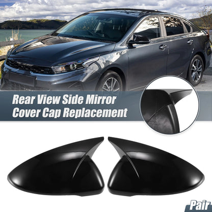 Rearview Mirror Cover Overlay Gloss Black for Kia Forte Cerato K3 (19-24)