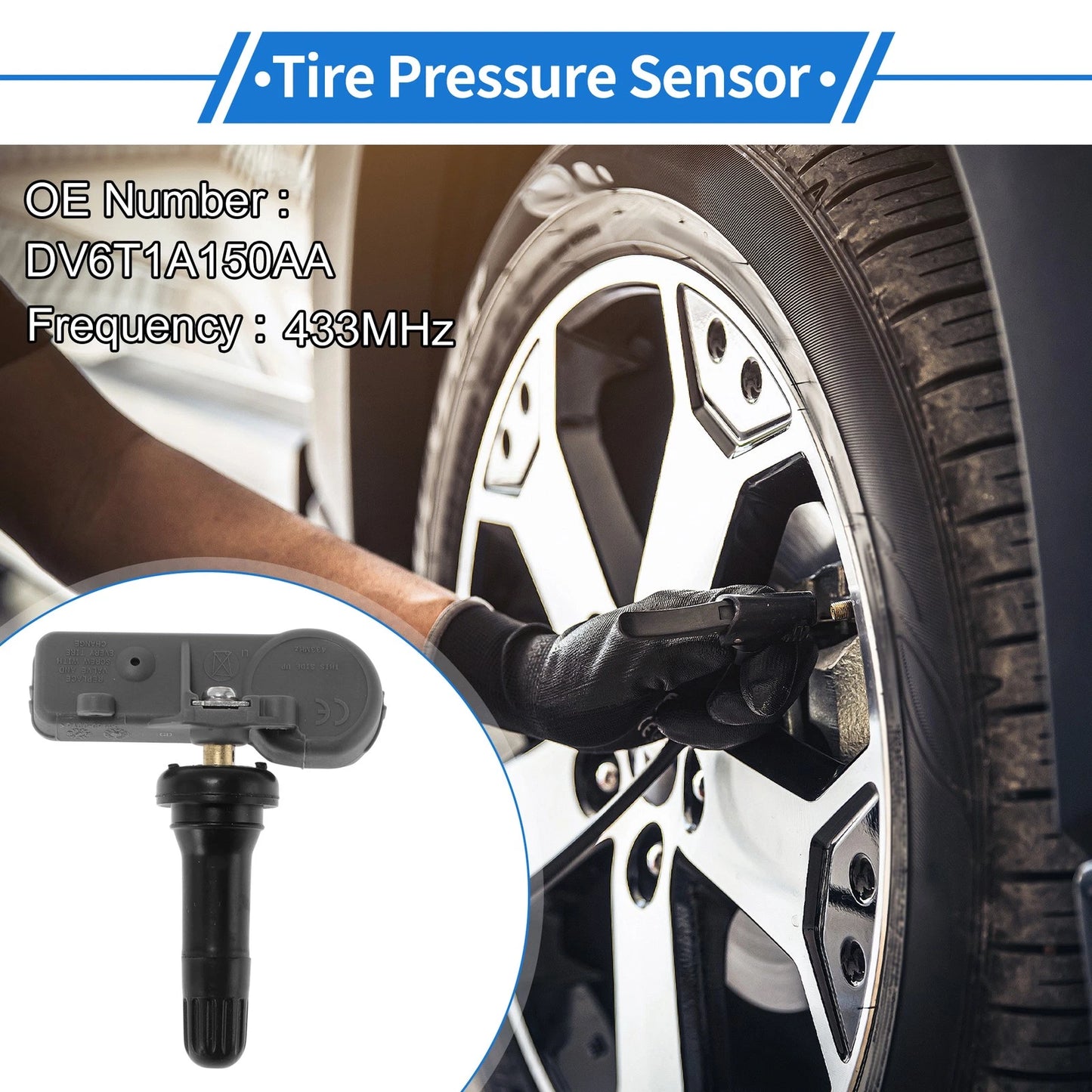 TPMS Sensor for Ford Escape 2012-2017 - Tire Pressure Sensor No.DV6T1A150AA