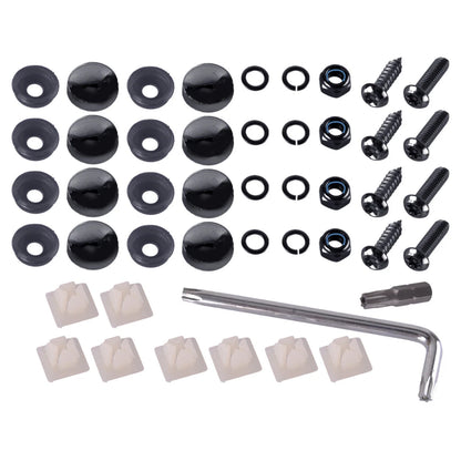 Black License Plate Screws  Stainless Steel Bolts Caps for Car Fasteners