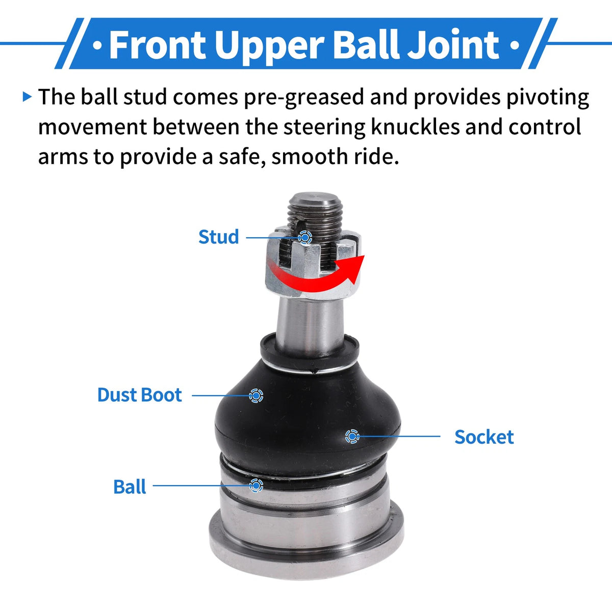 2 x Front Upper Ball Joints for Toyota Tacoma 4WD (1995-1997)