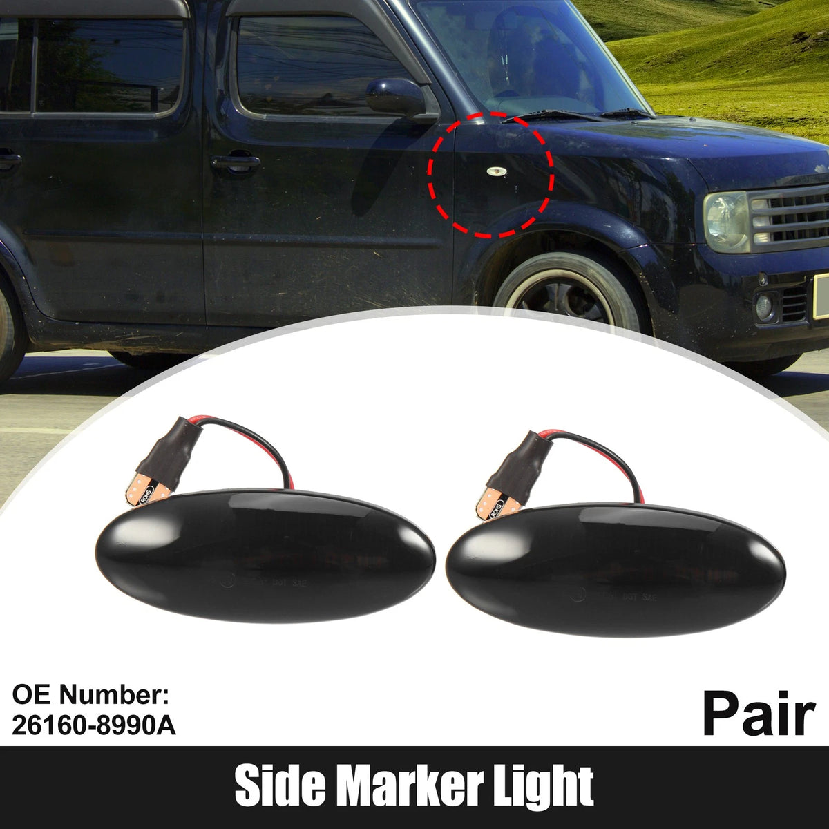 Pair Side Marker Lights for Nissan (2000-2006)