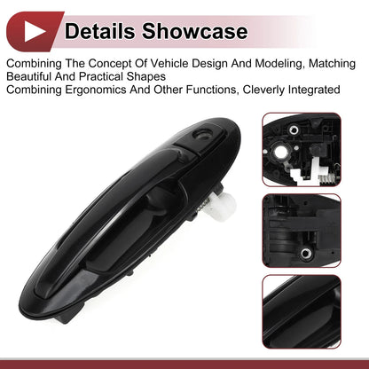 Exterior Door Handle for Hyundai Sonata Front Right Black ABS (2011-2014)