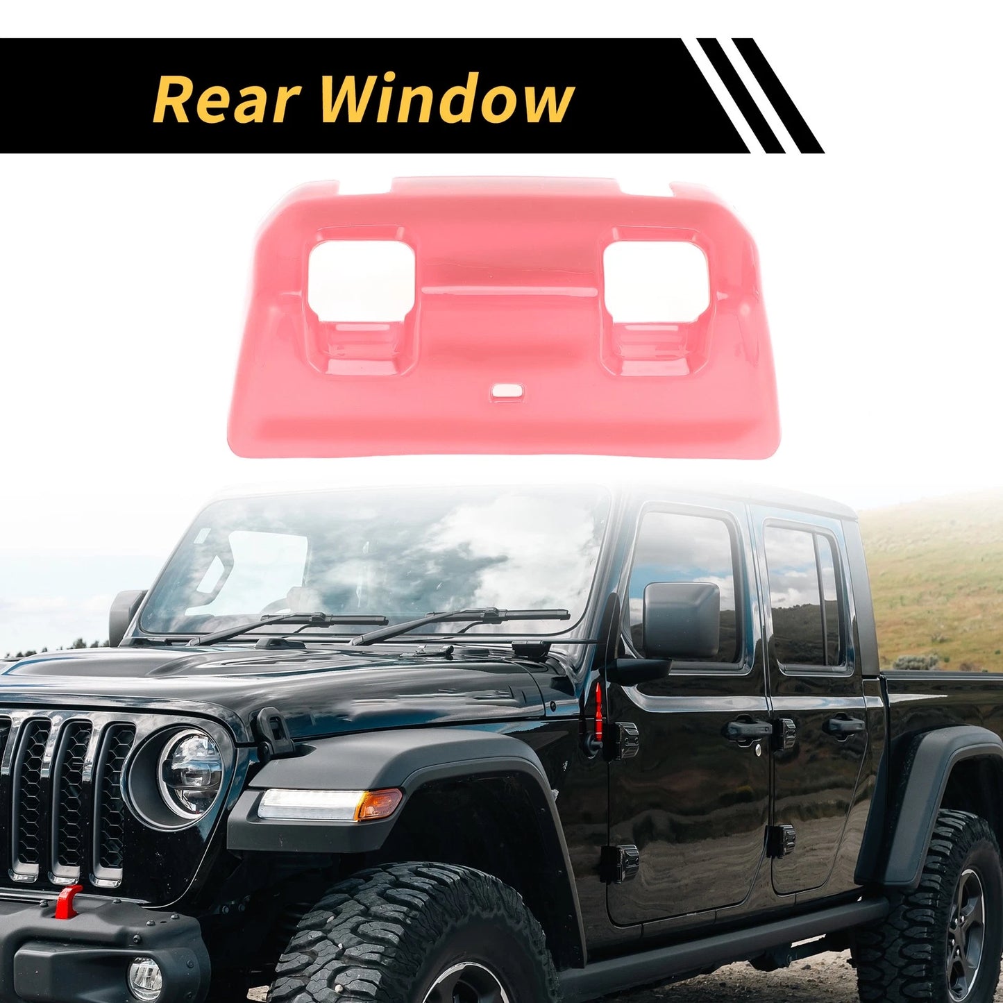 Rear Window Switch Panel Trim Cover for Jeep Wrangler JL JLU (2018-2024) Pink