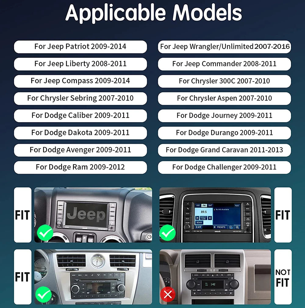 64GB GPS Car Stereo Radio for Jeep Wrangler (2007-2016)