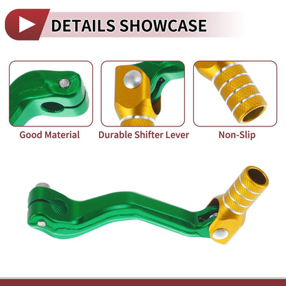 Folding Motorcycle Gear Shifter Lever / 1 Pc for Kayo T2 Green Gold Tone