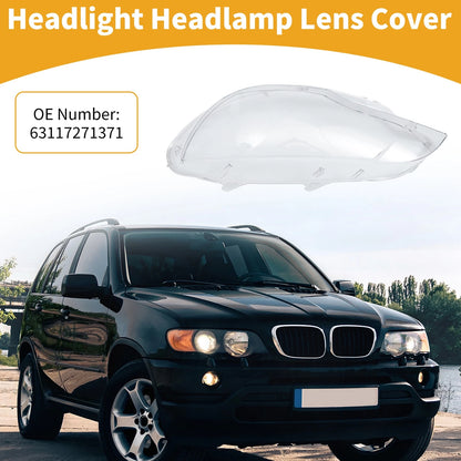 1 x Car Front Left Headlight Lens Cover for BMW X6 (2008-2014) Clear