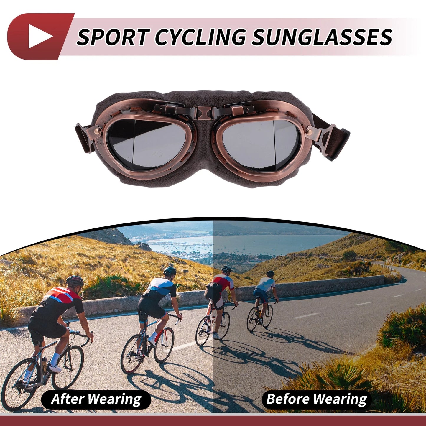 1 x Motorcycle Riding Goggles for PC Cycling Sunglasses