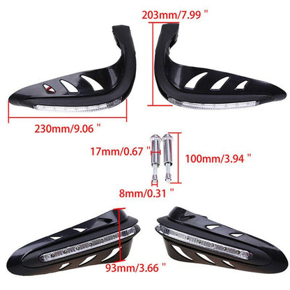Black Motorcycle Handguards with LED Lights for Universal ATV Enduro