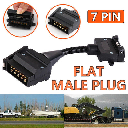 12 Pin Male to 7 Pin Flat Female Socket Adaptor for Trailer Caravan (N/A)