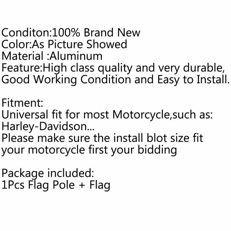 Rear Flag Pole & Stripe UK Flag Mount for Harley Road King Sportster (2004-2023)