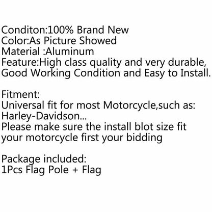 Rear Flag Pole & Stripe UK Flag Mount for Harley Road King Sportster (2004-2023)