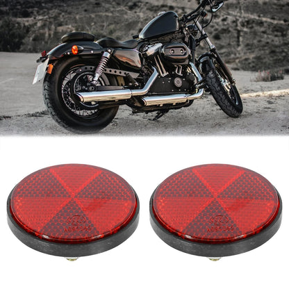 Pair M6x1.0 Red Universal Screw Mount Warning Reflector for Motorcycle Bike