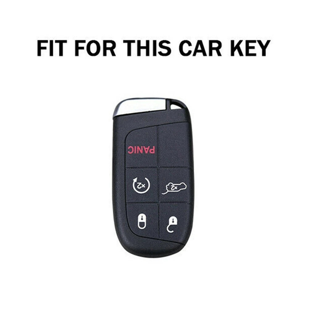 Leather Remote Key Cover Case Chain Holder for Jeep Cherokee