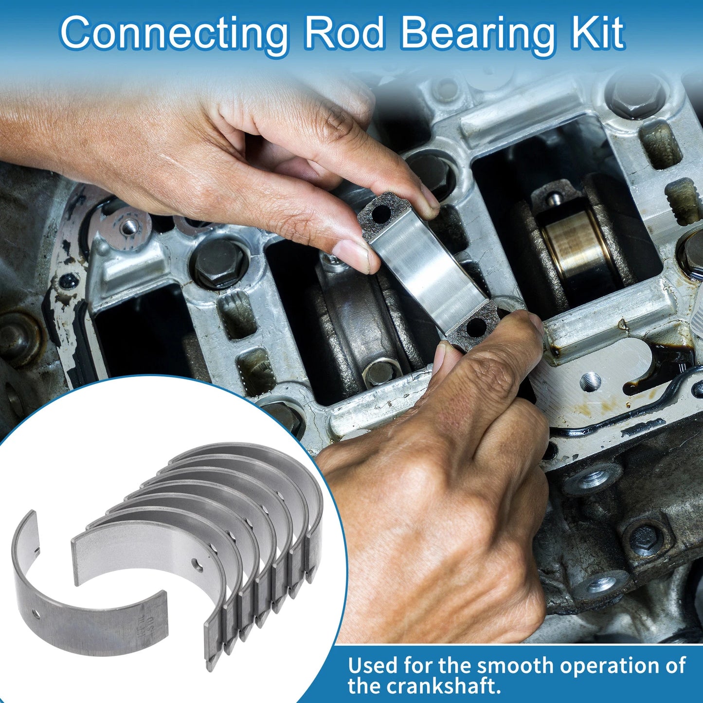 Connecting Rod Bearing Set for Mitsubishi L200 (2006-2015) - 8 Pcs