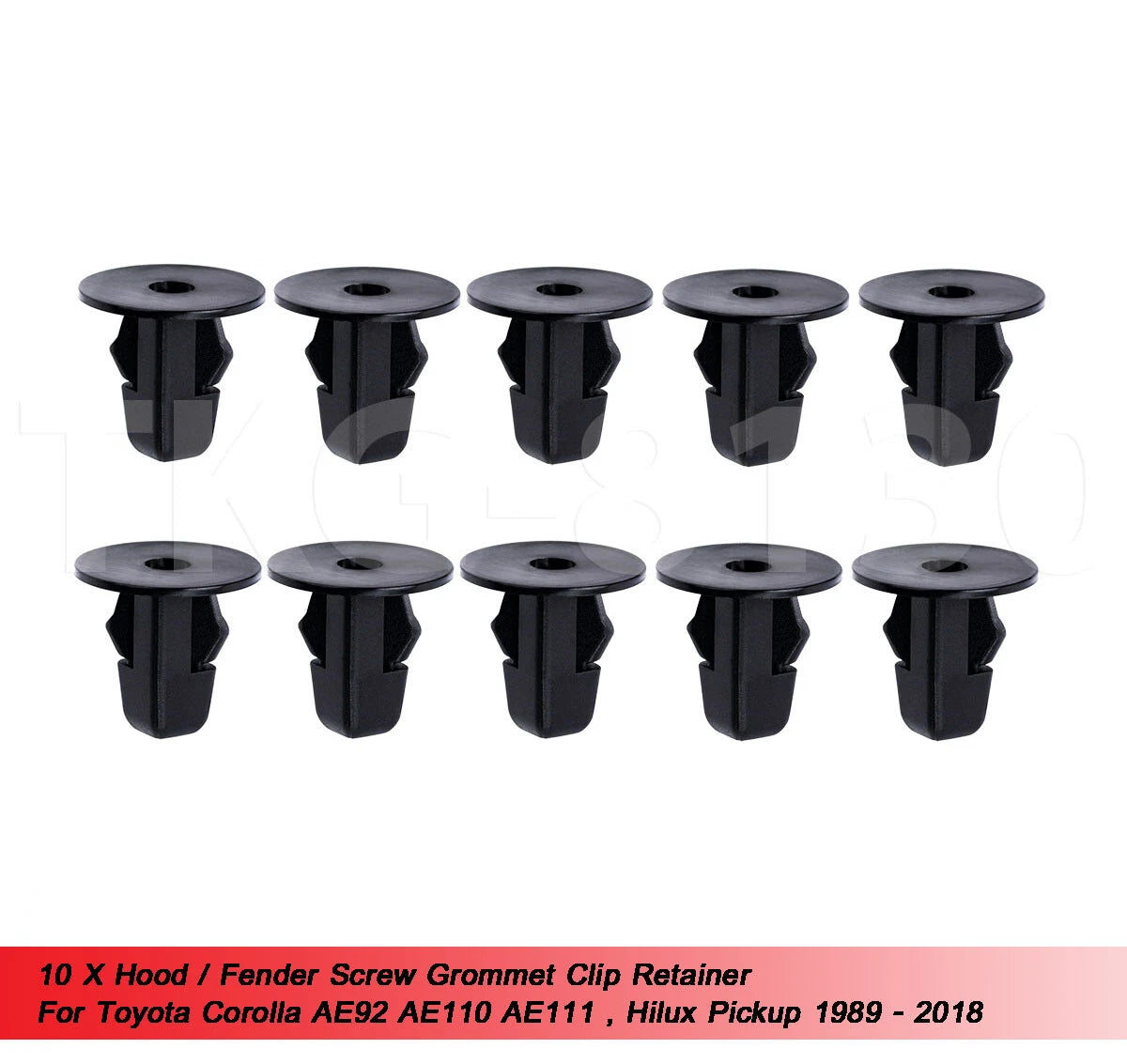 10 x BonnetFender Screw Clips for Toyota Hilux (1989-2018)