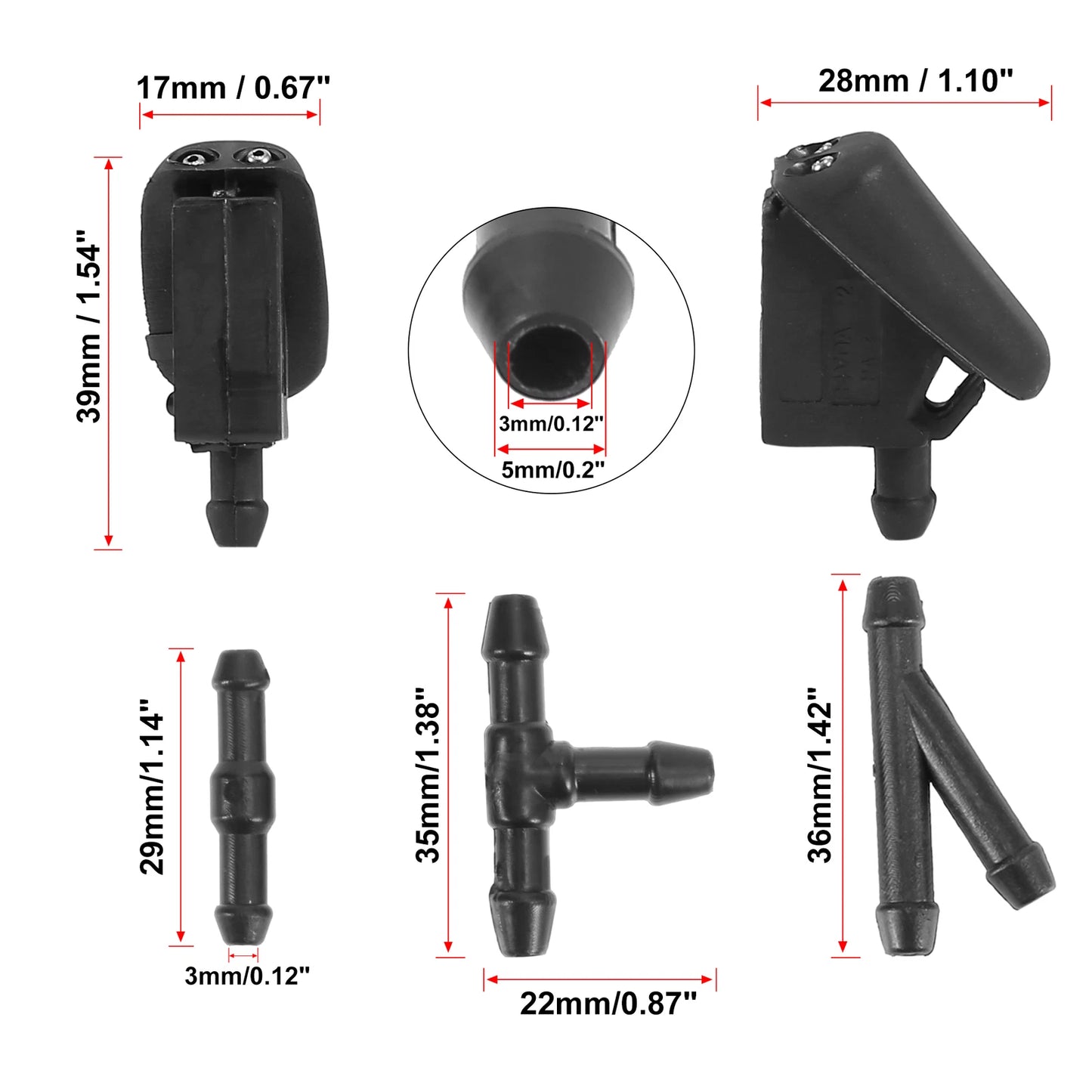 Windshield Washer Nozzles Kit for Ford Fiesta (2001-2007)