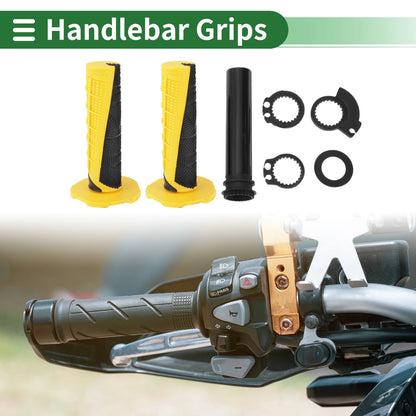 7/8" 22mm Hand Grips / Yellow Grid Pattern for Motorcycle
