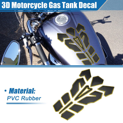 Gas Tank Decal 7.87''x5.59'' Tank Sticker Black Yellow for Universal Motorcycle