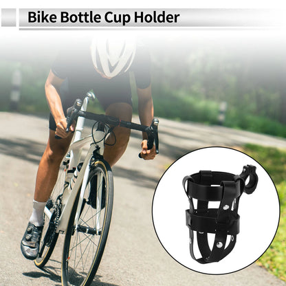 Cup Holder Universal for Motorcycle Bicycle Black PU Aluminum Alloy