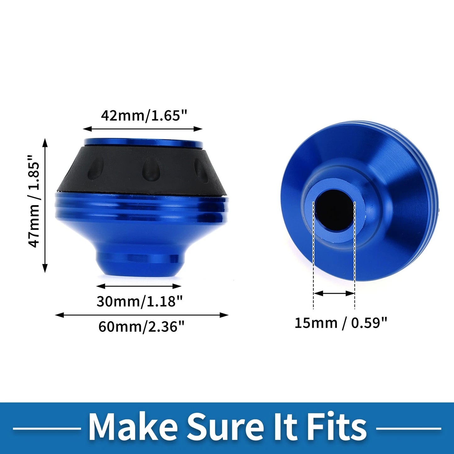 Front Fork Frame Slider 2 x Aluminum Alloy Blue Protection for Motorcycle