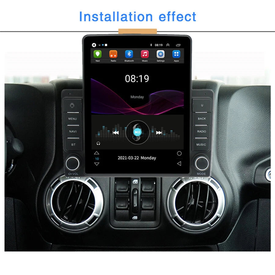 9.5" Vertical Android 10.1 Stereo Radio Player for Jeep Wrangler (2011-2023)