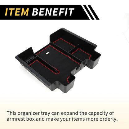 Full Center Console Organizer Tray for Chevy Silverado 1500 for GMC Black Red