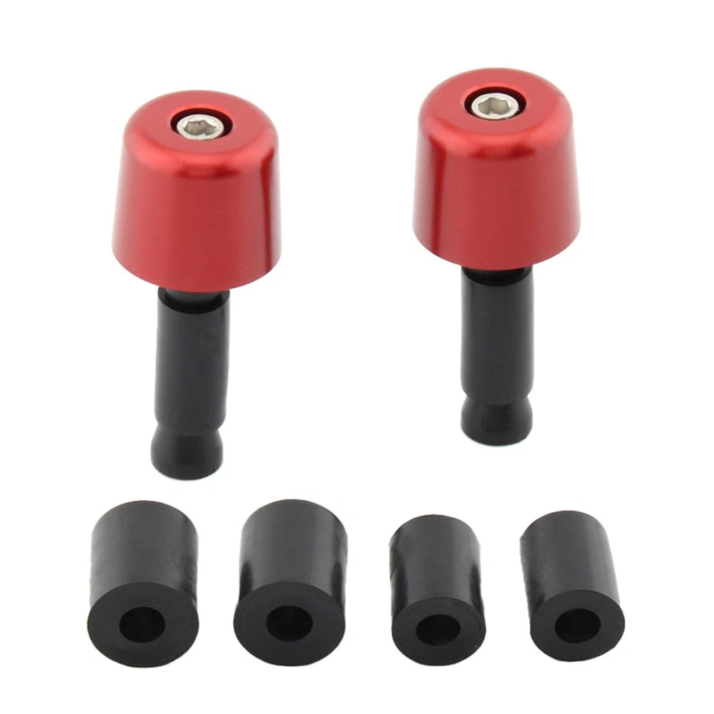 1in Handlebar Hand Grips & End Caps for Universal Motorcycle - Red