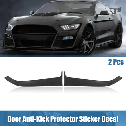 2 x Door Panel Guard Protector Stickers for Ford Mustang (2015-2022) Black