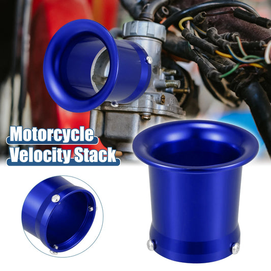 55mm Velocity Stack Carburetor Air Filter Funnel Trumpet Blue for Motorcycle