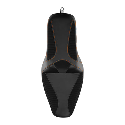 Black Brown Rider Passenger Seat for Harley Dyna Low Rider FXDL (2006-2017)