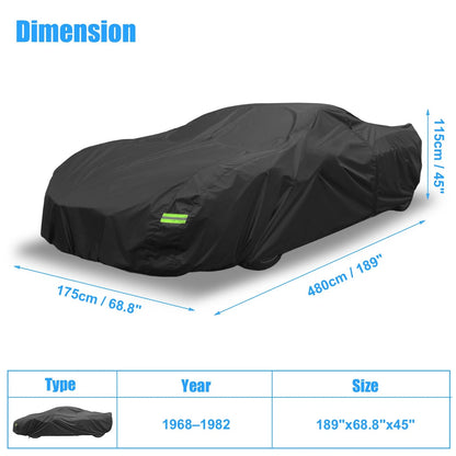 Waterproof Car Cover for Chevrolet Corvette C3 Black (1968 - 1981)