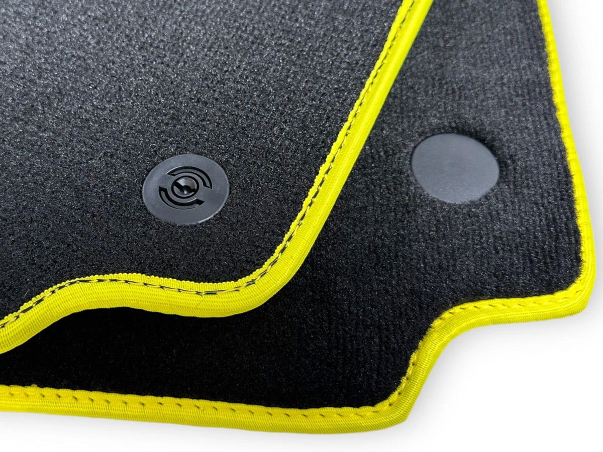 Black Floor Mats for Ferrari 488 Spider (2015-2023) - Carpets with Leather Trim