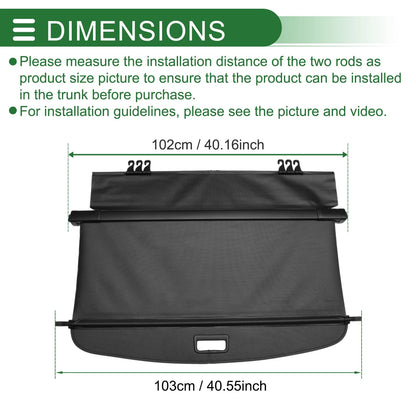 Retractable Cargo Cover for Peugeot 3008 (2009-2019) Aluminum Alloy