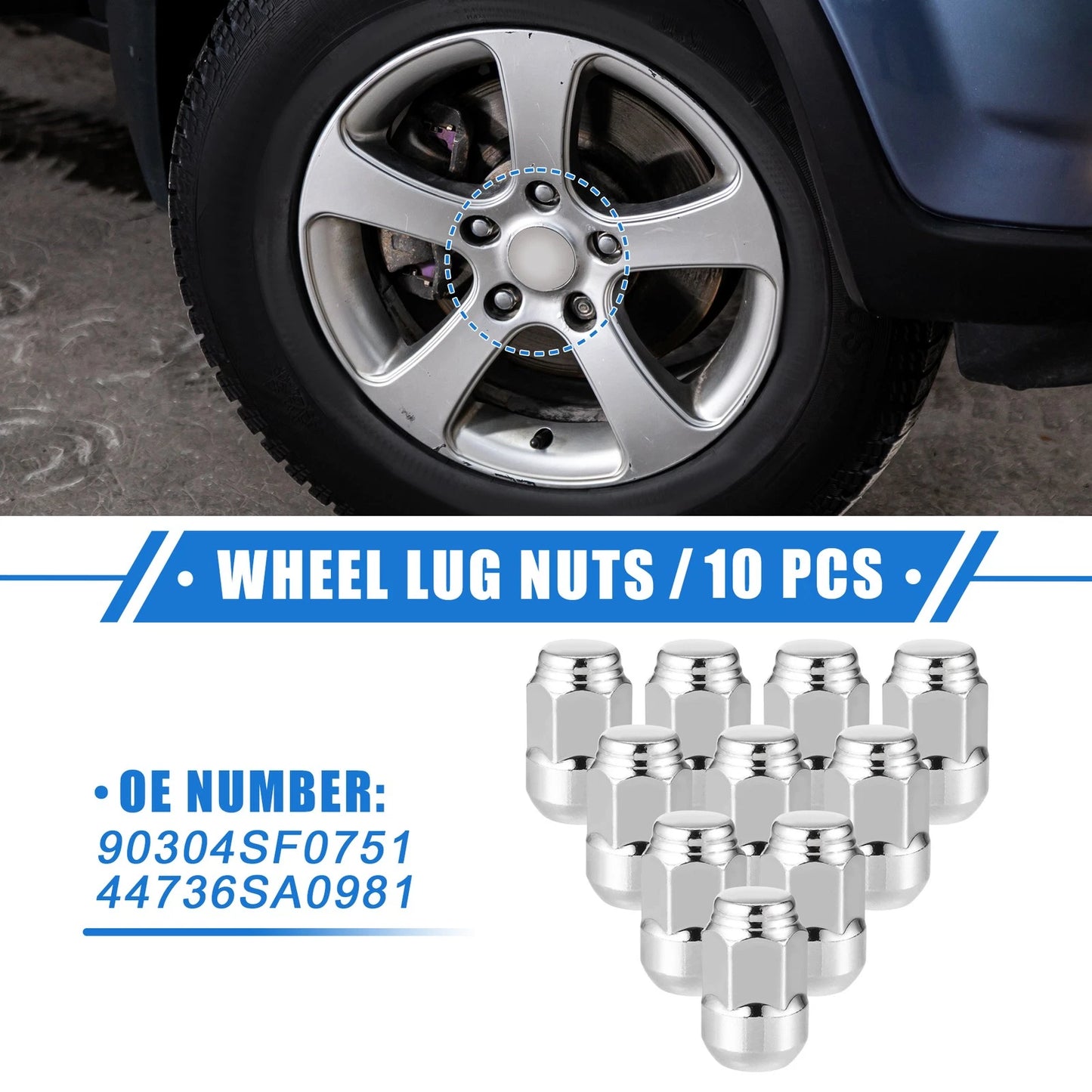 10 Pcs Wheel Lug Nuts M12x1.5 for Honda CR-V (2007-2023)